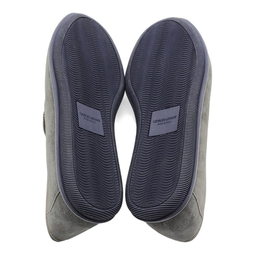 Giorgio Armani Suede Loafers with Embroidered Logo in Gray (7) - Picture 7 of 7
